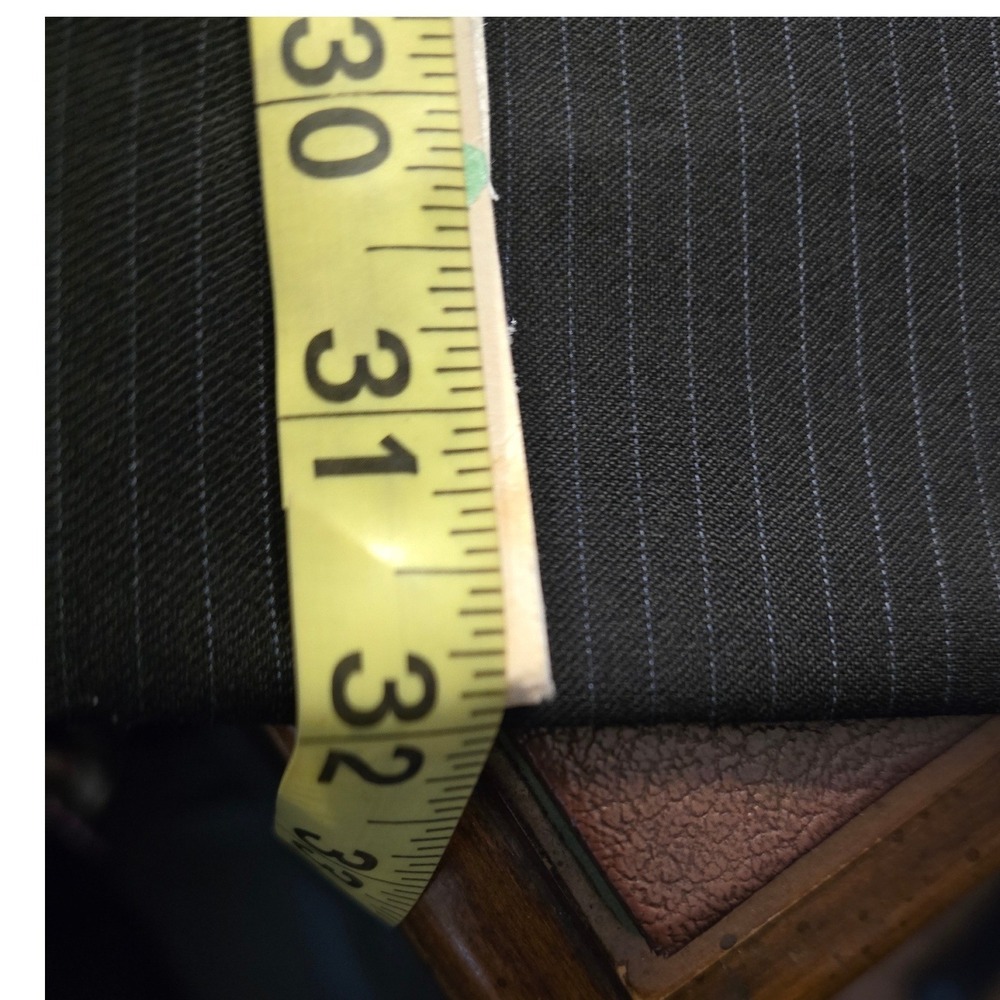 Concepts by Claiborne Mens 50R Wool Pinstripe Suit Black Blue Two Piece 50 R - Picture 9 of 12